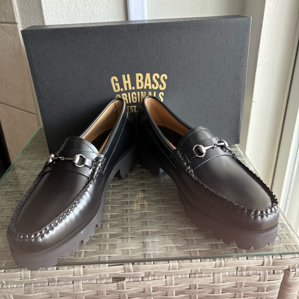 G.H.Bass Women’s Lianna Bit Lug Weejuns Loafers – Black, Size 9 & 8 New in Box - Picture 10 of 15